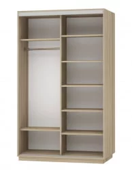 Шкаф-купе со стеклом Экспресс Дуо 1400х2200h Белая орхидея/Дуб сонома