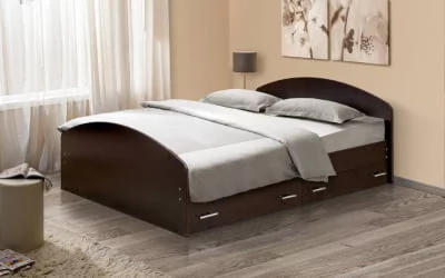 Кровать с ящиками на уголках №2 ЛДСП 1600*2000 Ясень Анкор светлый