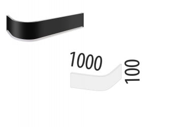 Радиусный цоколь ЦПР 01.100 Черный радиусный 1 м