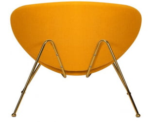 Кресло дизайнерское ДОБРИН ЕМИЛЙ (желтая ткань АФ13, золотое основание) 2 шт / DOBRIN EMILY AF13,