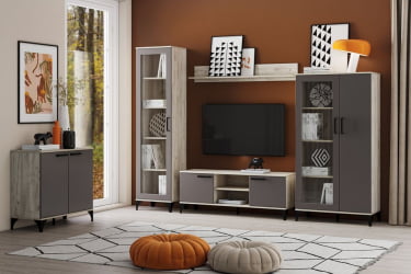 Тумба ТВА Марсель НМ 013.45 Софт Графит Дуб Крафт серый