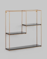 Полка Square золотая Черный мрамор