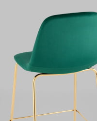 Стул полубарный Валенсия SN велюр Зеленый золотые ножки