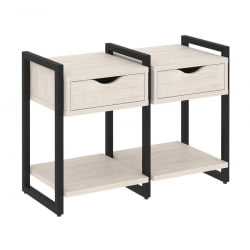 Тумба на регулируемых опорах наборная. Вариант №1 LOFT VR.L-TN-1.O Металл черный Денвер светлый