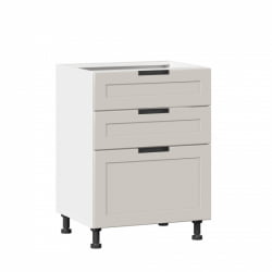 Тумба кухонная 600 с 3 ящиками ЛЮКС (4) Джамис ЛД 296.910.000.122 Белый Кашмир