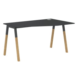 Стол эргономичный правый Forta FCT 1367 R Черный графит Дуб Гамильтон