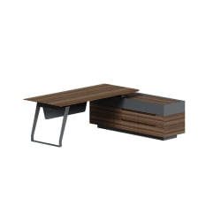 Стол руководителя на опорной тумбе QUARTZ QZ.0101.BW+QZ.0201.BW.GF.R правый