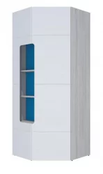 Угловой шкаф Палермо Юниор 08 Белый глянец Ясень шимо светлый Синий