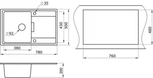 Кухонная мойка GRANULA 7804 Арктик