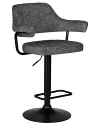 Стул барный ДОБРИН CХАРЛЙ БЛАCК (серый твид (ЛЕО11)) 2 шт / DOBRIN CHARLY BLACK (LEO11))