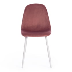 Стул BREEZE (mod. 4724) вельвет/металл, 44 х 53 х 87 см, Coral (коралловый) HLR44 / белый