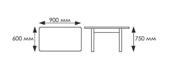 Стол обеденный Прямоугольный 900 600 фп Подсолнух ЛДСП серый