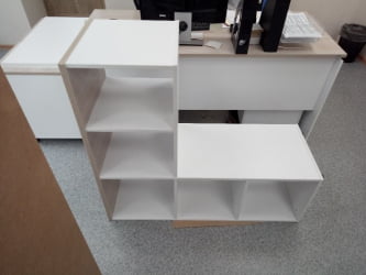 Стеллаж к столу Deka 9.06.10 Дуб Сантана светлый/Белый