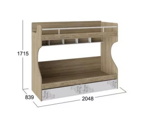 Двухъярусная кровать для детей Оксфорд ТД-139.11.01 Ривьера Белый с рисунком