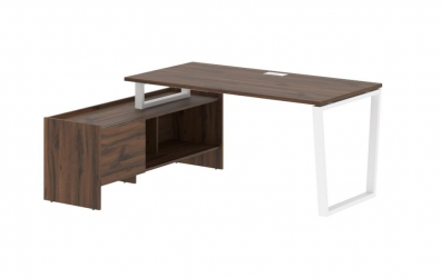 Стол с тумбой EDIS EVCT 17814 Дуб Денвер темный Белый