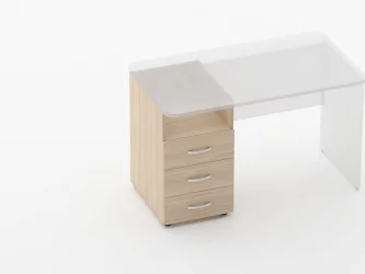 Тумба встраиваемая в стол на 3 ящика с нишей Глассй 3.12.12 Туя / Glassy