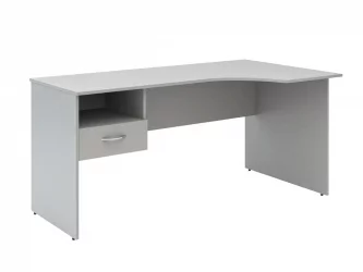 Стол письменный правый СЕТ160-1 Р c подвесной тумбой Белый / SET160-1 R c