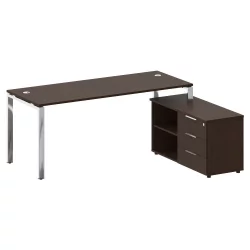 Письменный стол с полками и ящиками METAL SYSTEM DIRECT БГ.СРТ-5.7 Пр Венге Цаво