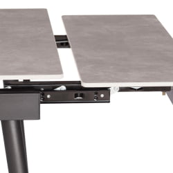 Стол обеденный Lord Grey/Лорд Грей столешница керамика (матовая) /опоры металл, светло-серый/черный, (120+30+30)x80x75 см