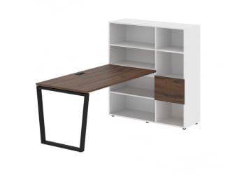 Рабочая станция ЕДИС ЕВРСТ 1215 Дуб Денвер темный Черный Белый / EDIS EVRST