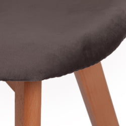 Стул CИНДЙ СОФТ (мод. C1021Ф1) / 1 шт. в упаковке вельвет/дерево бук, 53 х 45 х 81 см , серый (ХЛР 24)/натуральный / CINDY SOFT (mod. C1021F1) (HLR