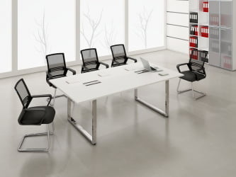 Стол рабочий, прямолинейный ГЛОСС ЛИНЕ НСР-О.009 Белый Премиум / GLOSS LINE