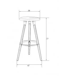 Табурет барный ДОБРИН РОЙCЕ Белый В-02 / DOBRIN ROYCE W-02