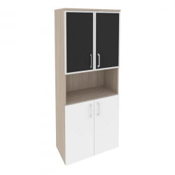 Шкаф высокий широкий ONIX O.ST-1.4R black Дуб Аттик/Белый