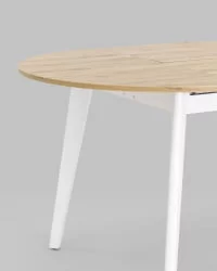 Раздвижной овальный стол Rondo 100-135 Дуб/белый