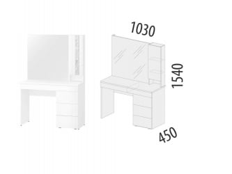 Туалетный столик (лев/прав) Николь 901.06
