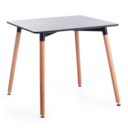 Дизайнерский стол JOHN (mod. T1003) МДФ/дерево, 80 х 80 х 75 см , Black (черный)/ Natural (натуральный)