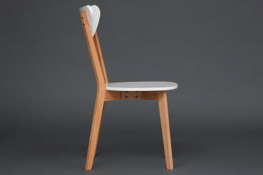 Стул MAXI (Макси) / 1 шт. в упаковке каркас бук, сиденье, спинка - мдф, 86 х 48.5 х 54.5 см, Белый+Натуральный ( Бук)