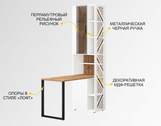 Стол-стеллаж (лев/прав) Джерси 601 416