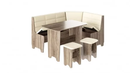 Кухонный уголок Техас Исп.2 Дуб Сонома трюфель/Кашемир Крем