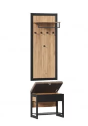 Вешалка с банкеткой Техно ЛД 02 Дуб Золотой Черный