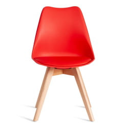 Стул ТУЛИП (мод. 73-1) дерево/пластик/экокожа, 47,5кс55кс80 см, Красный (Ред) / TULIP (mod. 47,5x55x80 (Red)