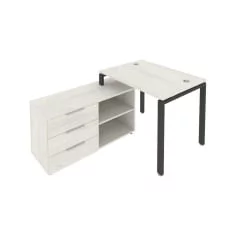 Рабочая станция на П-образном м/к с опорной тумбой левая Метал Сйстем Б.РС-СТС-2.1 Л Наварра/Антрацит / Metal System