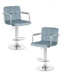 Стул барный DOBRIN KRUGER ARM (пудрово-голубой велюр (MJ9-74)) 2 шт
