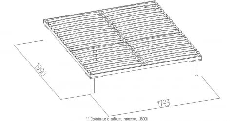 Основание с гибкими ламелями 1.1 (1800) Дерево (спальня)