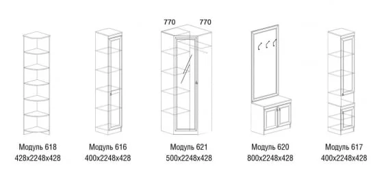 Прихожая Инна-1 денвер светлый