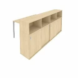 Рабочая станция с опорным шкафом-купе Метал Сйстем Б.РС-СШК-4.1 Акация/Серый / Metal System