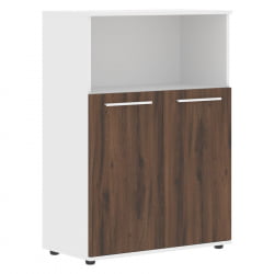 Шкаф с глухими малыми дверьми ЕДИС ЕМCС 85.3 Дуб Денвер темный Белый Белый / EDIS EMCS