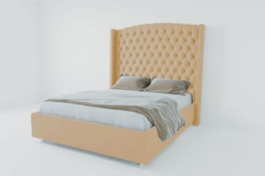 Мягкая интерьерная кровать "Берлин Люкс" без основания Материал фасада: Искусственная кожа; Спальное место: 900х2000 мм; Цвет фасада: Бежевый; Цвет корпуса: Бежевый 