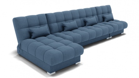 Диван Фиеста-3 угол левый/правый (ЗР) Цвет фасада: Голубой; Тип: Левый/правый; Материал фасада: Металл/Велюр