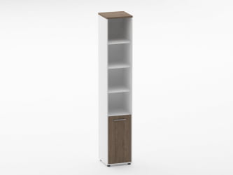 Шкаф 5 узкий верх открытый, низ глухая дверь Deka 10.23.11Л Дуб Верцаска/Белый