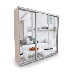 Шкаф-купе с зеркалом Акцент-Сим З 1800х600 Ясень шимо светлый