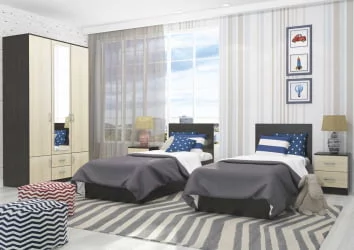 Шкаф Ронда ШК-3 трехдверный Венге/Дуб беленый