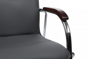 Стул Самба с деревянными подлокотниками SMB-02H Хром гальв. Серый