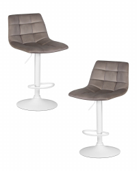 Стул барный DOBRIN TAILOR WHITE (серый велюр (MJ9-75)) 2 шт