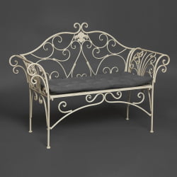 Скамья Secret de Maison BEAUJOLAIS + подушка (mod. PL08-8574) металл, 136х46х96см, белый антик (antique white)
